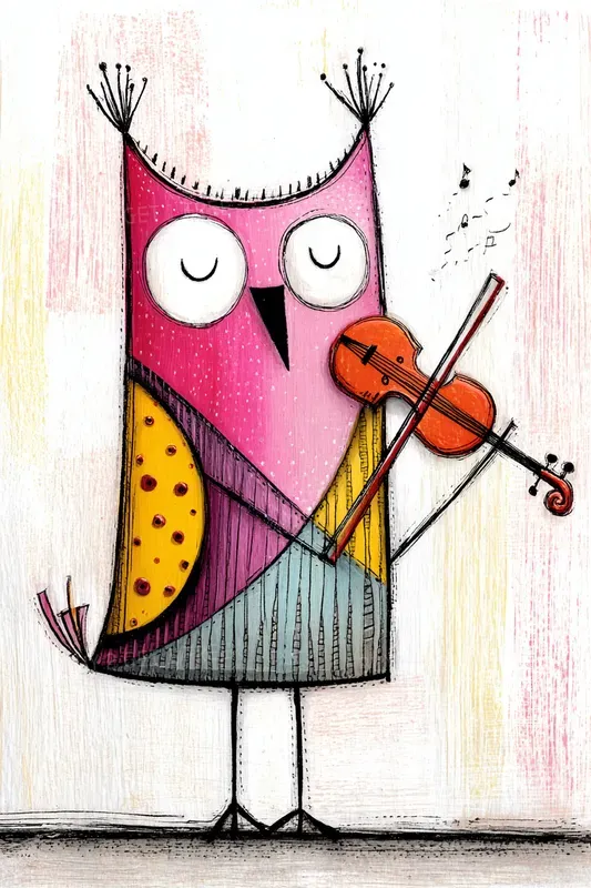 Animals Birds Playing Musical Instruments