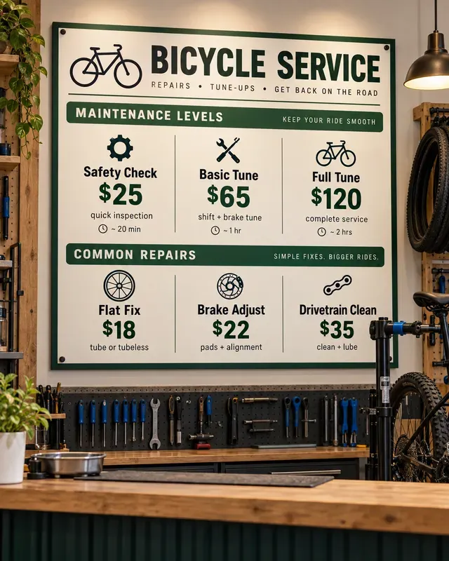 Small Business Service Menu Prices