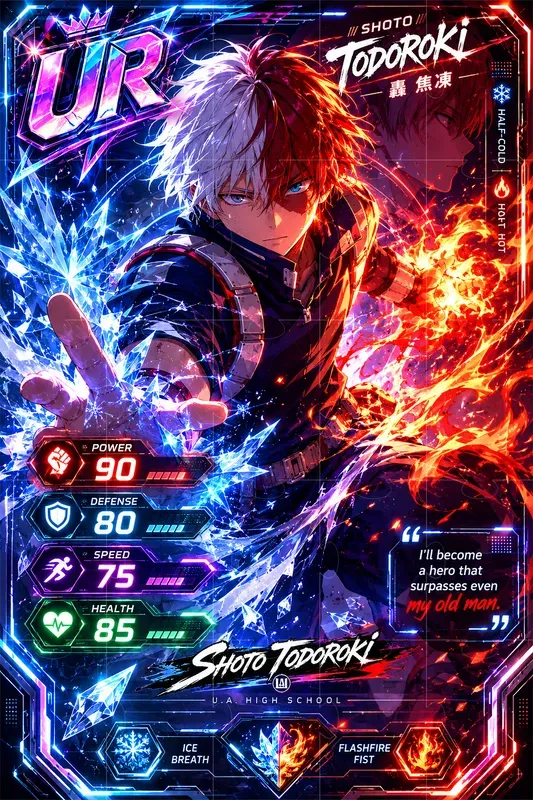 Modern Anime Trading Card Designs