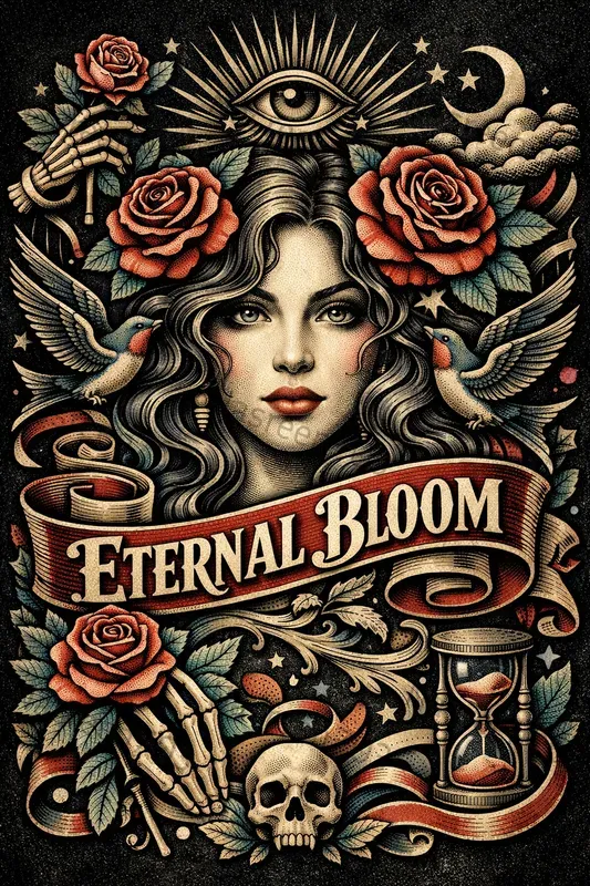 Vintage 3D Tattoo Poster Generator