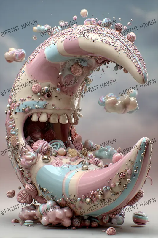 Teeth And Sugar 3d Surreal Art