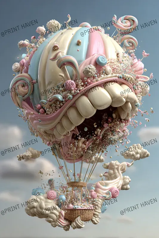 Teeth And Sugar 3d Surreal Art