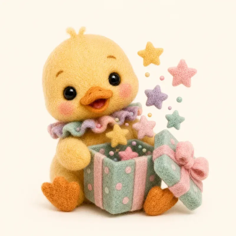 Pastel Felt Birthday Animal Cliparts