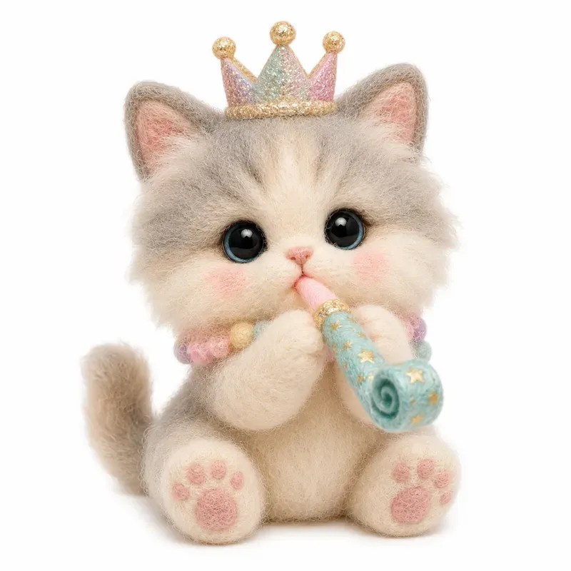 Pastel Felt Birthday Animal Cliparts