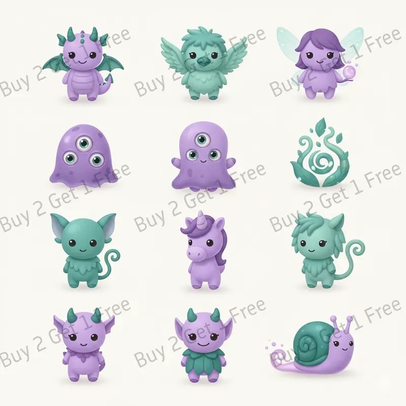 Cute Character Icon Grids