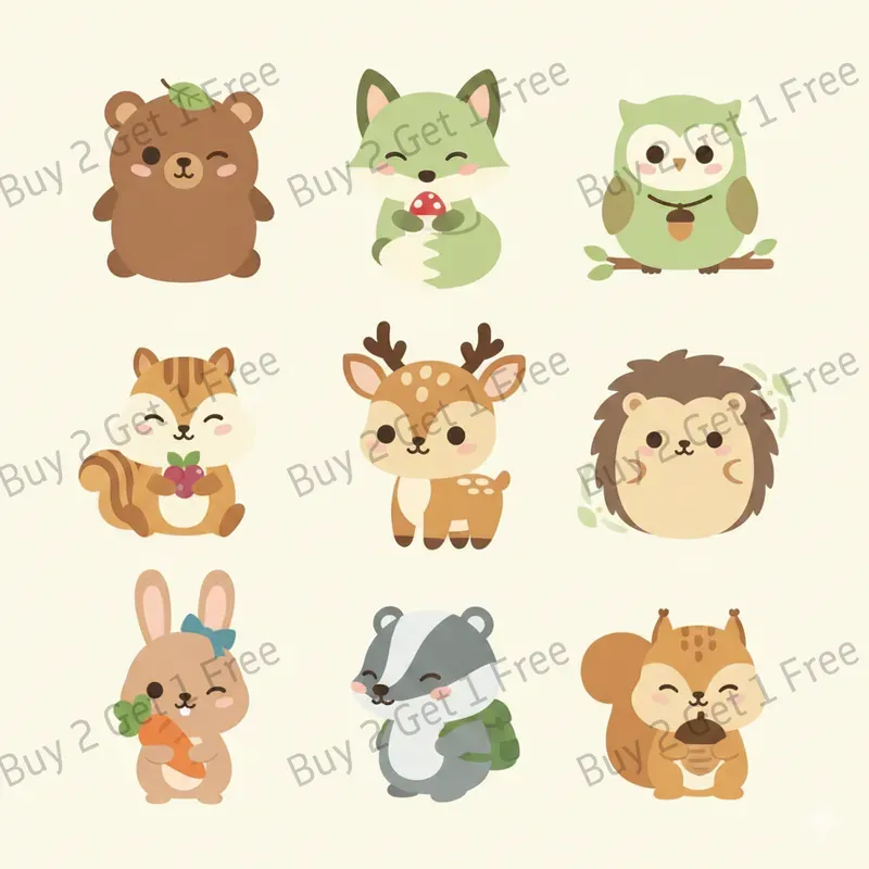 Cute Character Icon Grids
