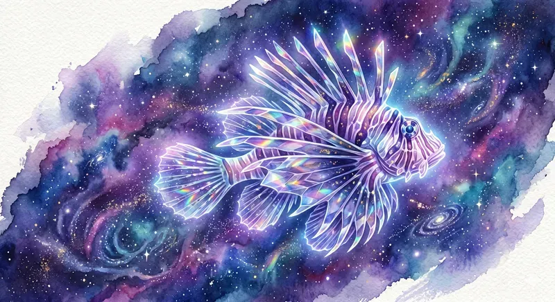 Cosmic Watercolor Crystal Ocean Animals