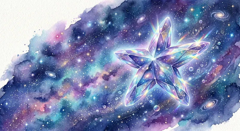 Cosmic Watercolor Crystal Ocean Animals