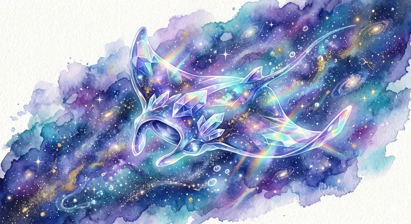 Cosmic Watercolor Crystal Ocean Animals