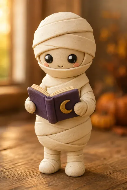 Handmade Halloween Mummy Figurines