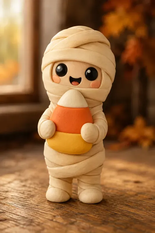 Handmade Halloween Mummy Figurines