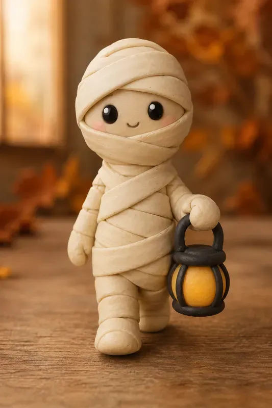 Handmade Halloween Mummy Figurines