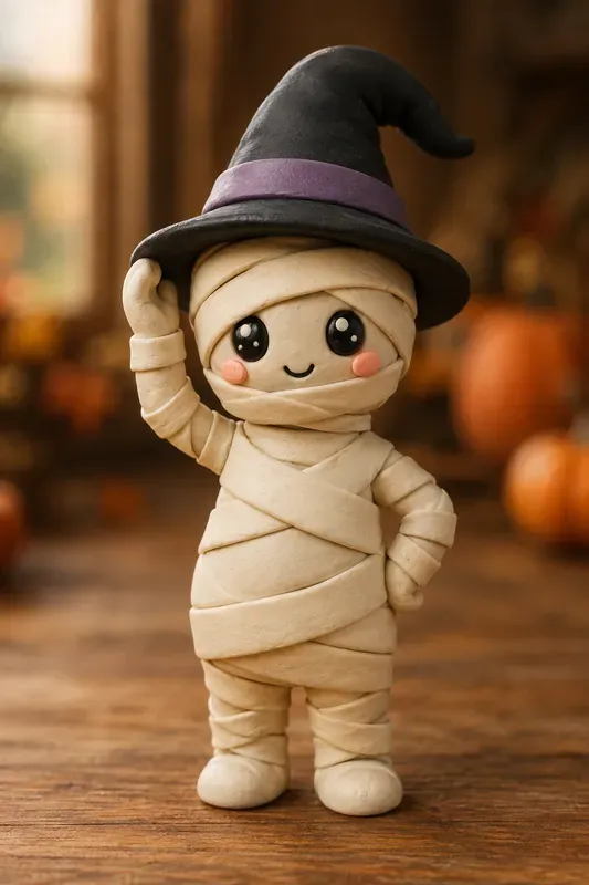 Handmade Halloween Mummy Figurines