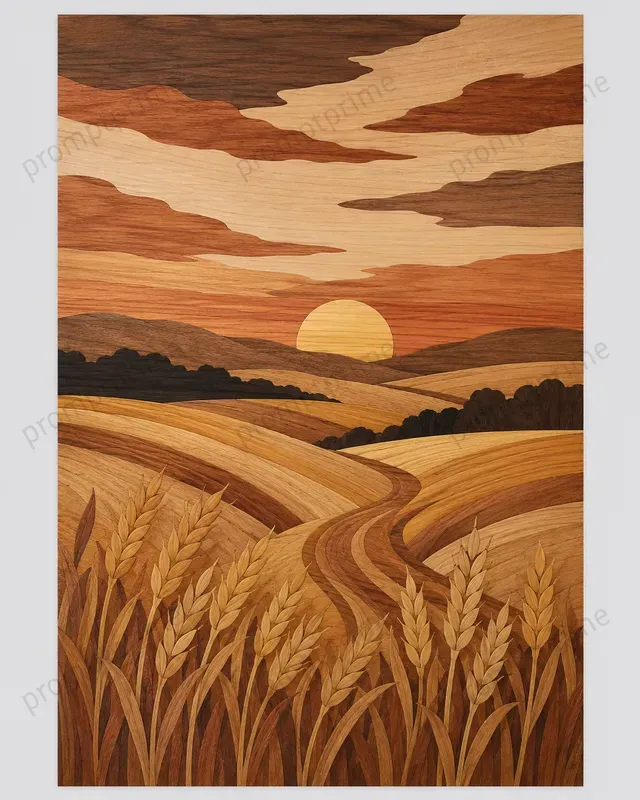 Wood Marquetry Wall Art