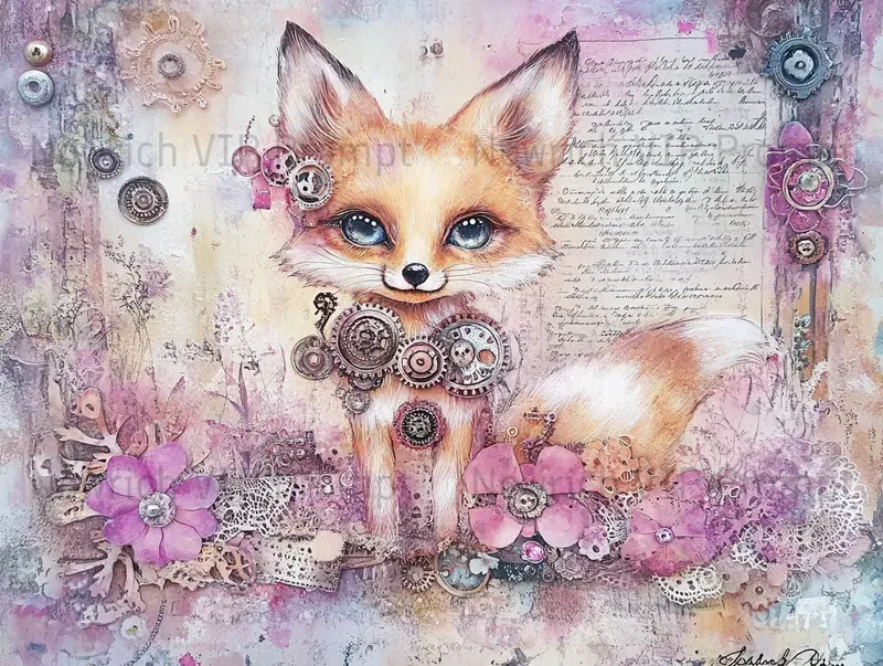 Cute Steampunk Junk Journal Pages