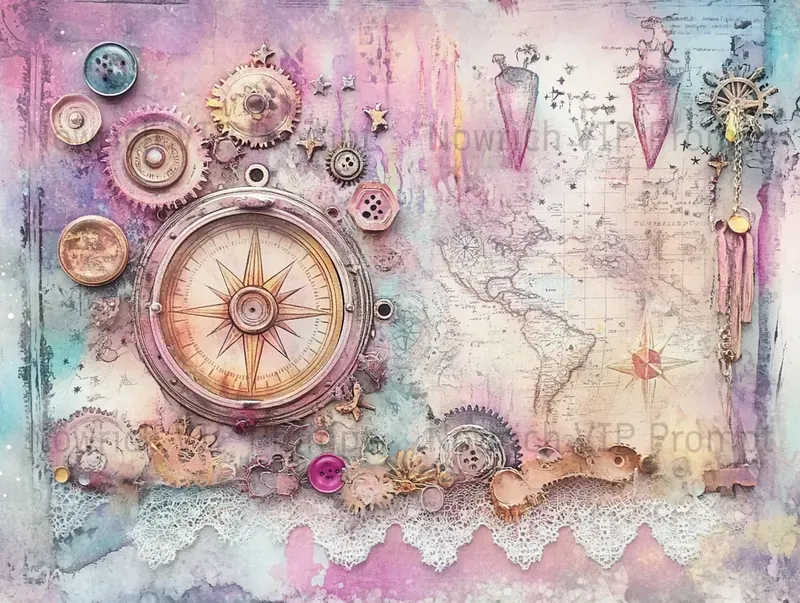 Cute Steampunk Junk Journal Pages