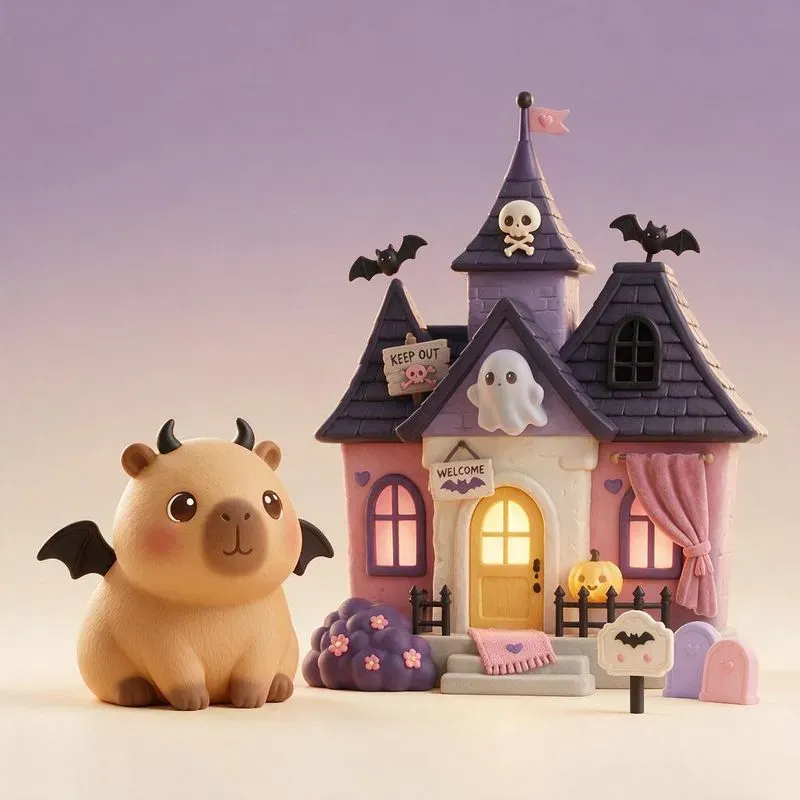 3D Cute Halloween Chibi Animals