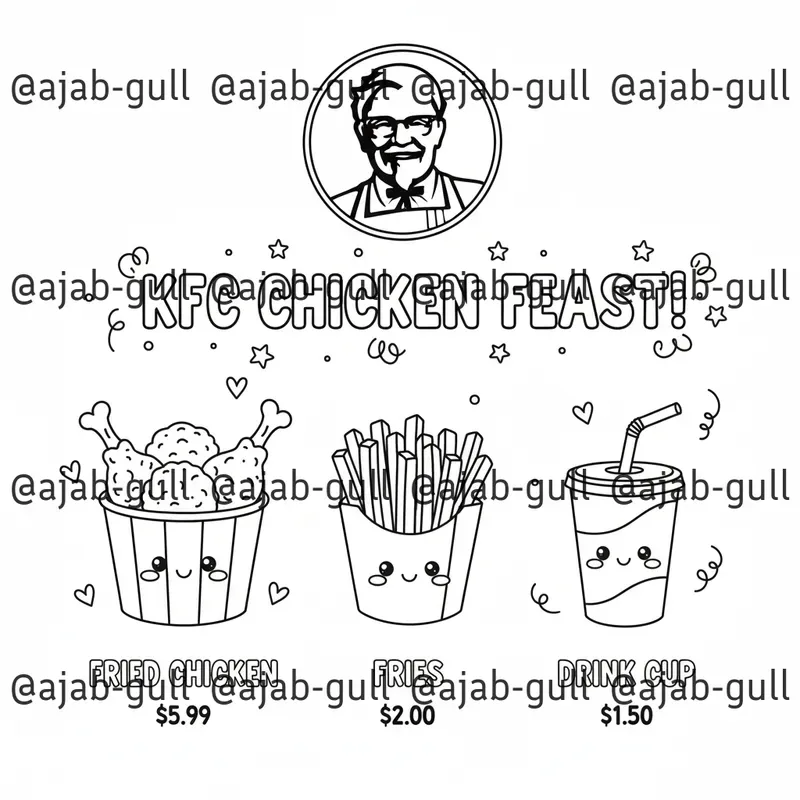 Kids Brand Menu Coloring Pages