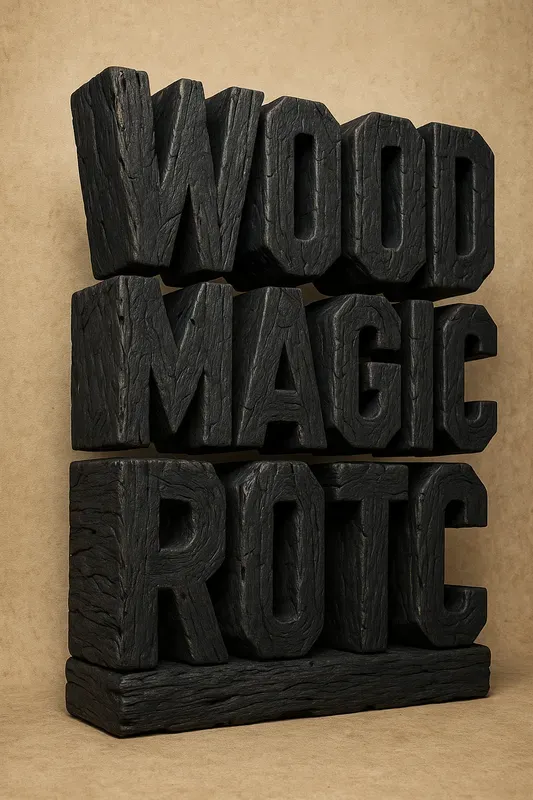3D Wooden Texts