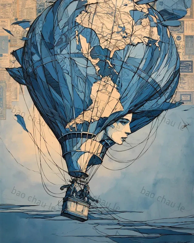 Vintage Map Mixedmedia Collages