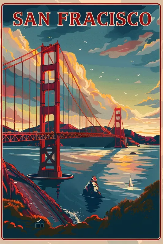 Customizable Vintage Travel Poster Prompts