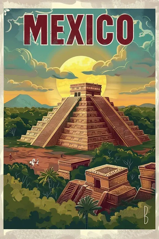 Customizable Vintage Travel Poster Prompts