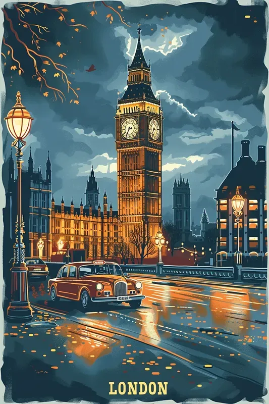 Customizable Vintage Travel Poster Prompts