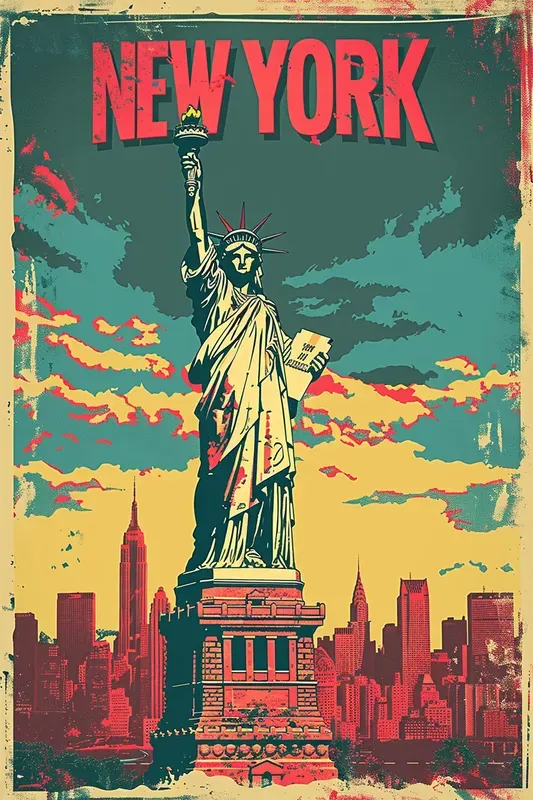 Customizable Vintage Travel Poster Prompts