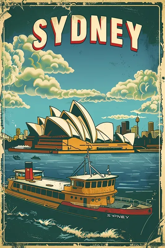 Customizable Vintage Travel Poster Prompts