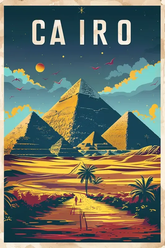 Customizable Vintage Travel Poster Prompts