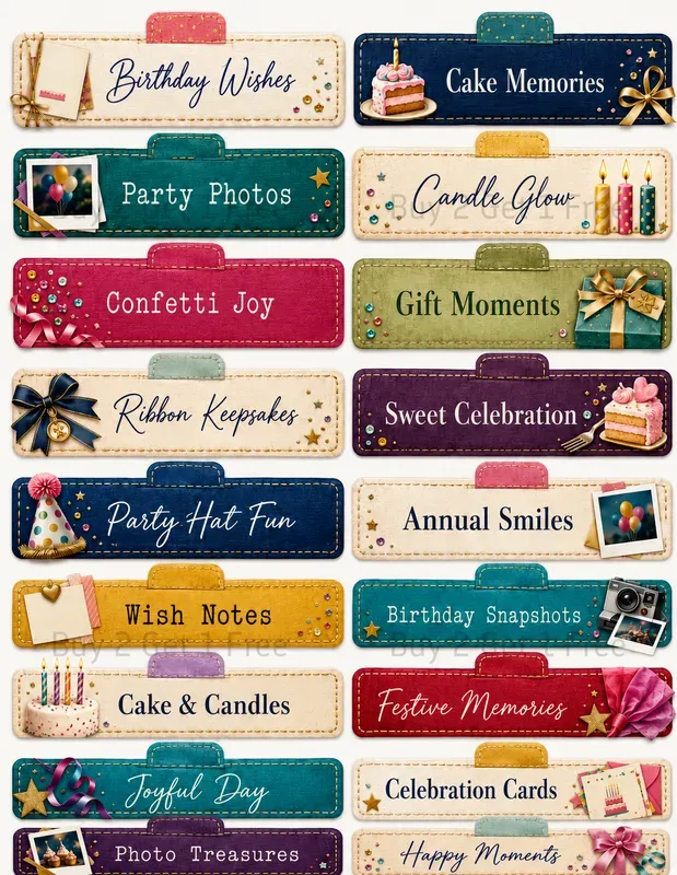 Junk Journal Section Tabs