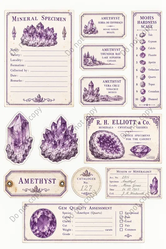 Crystal Mineral Cabinet Ephemera