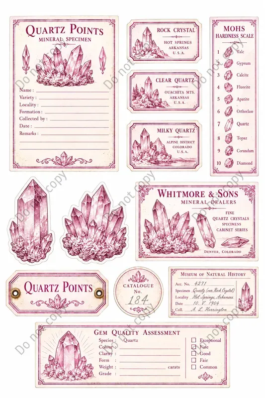 Crystal Mineral Cabinet Ephemera