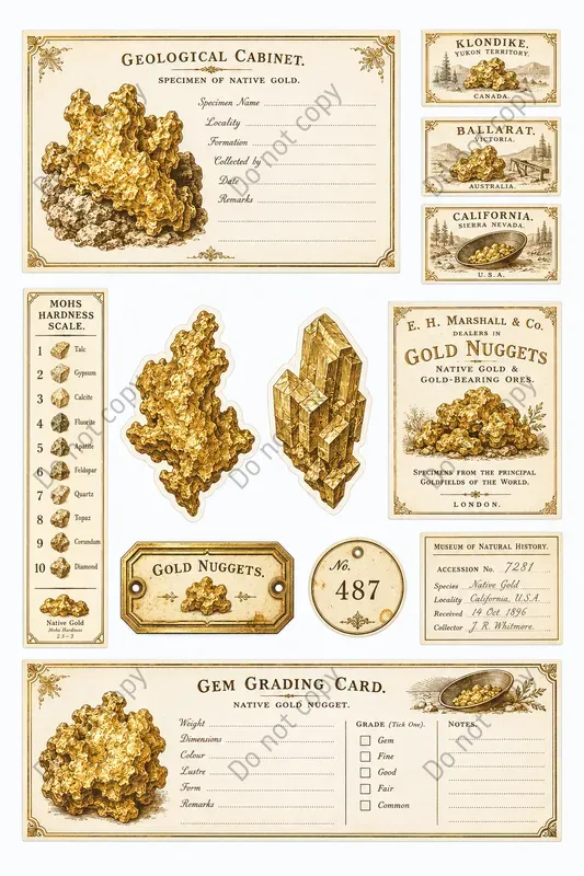 Crystal Mineral Cabinet Ephemera
