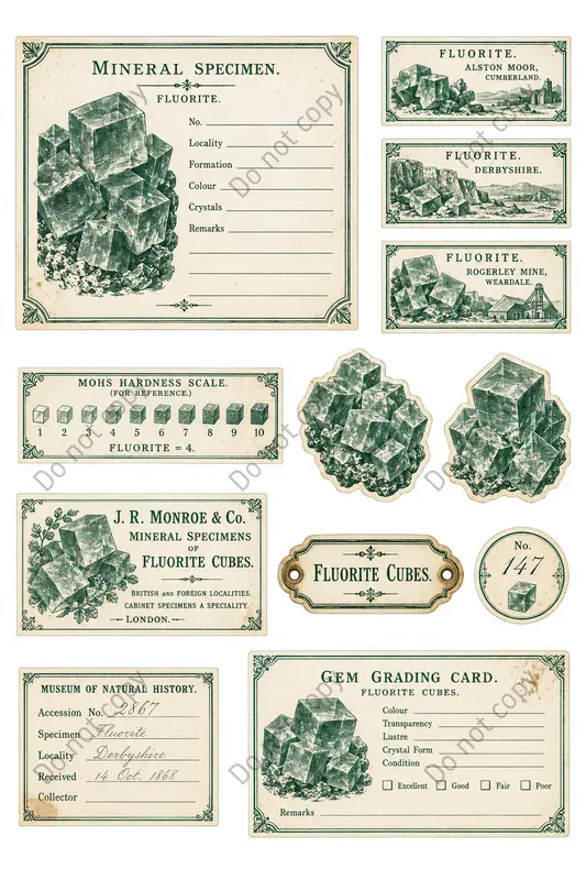 Crystal Mineral Cabinet Ephemera