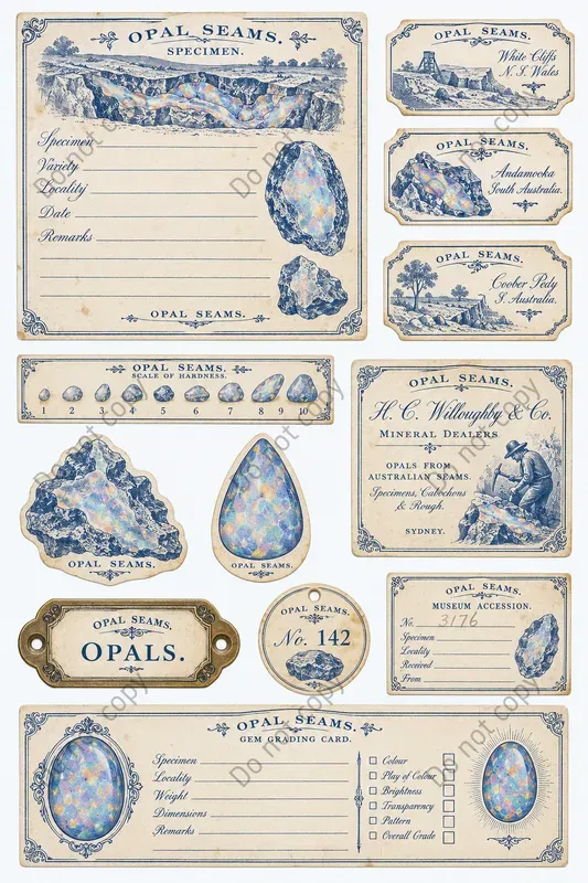 Crystal Mineral Cabinet Ephemera