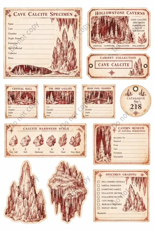 Crystal Mineral Cabinet Ephemera