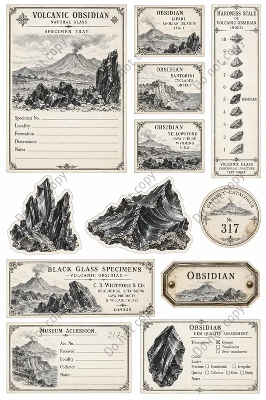 Crystal Mineral Cabinet Ephemera