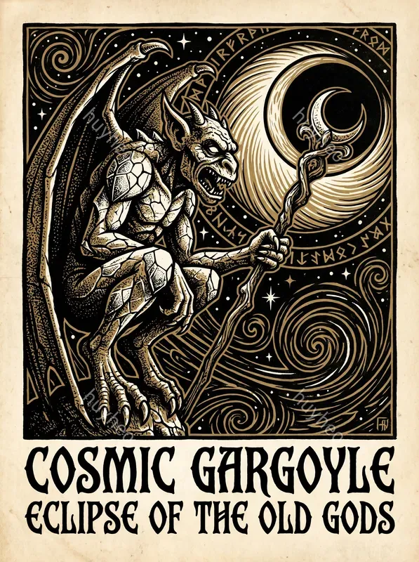 70s Psychedelic Occult Woodcut Art
