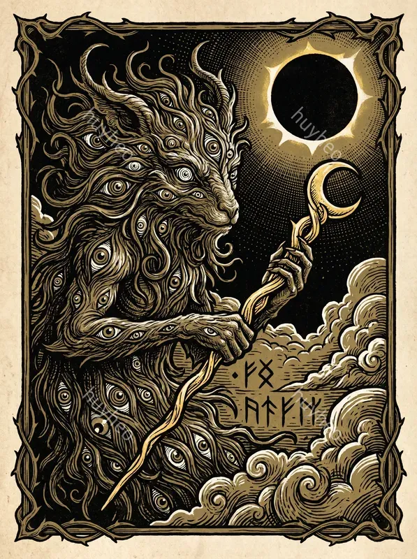 70s Psychedelic Occult Woodcut Art