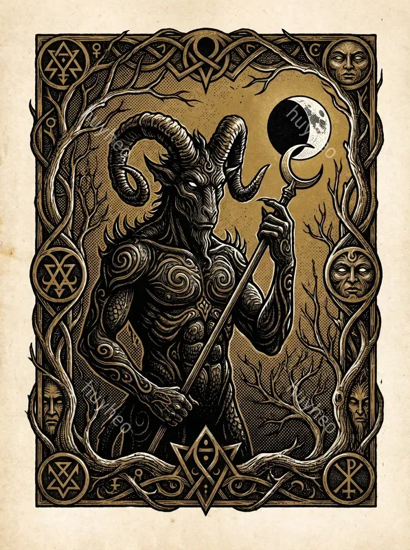 70s Psychedelic Occult Woodcut Art