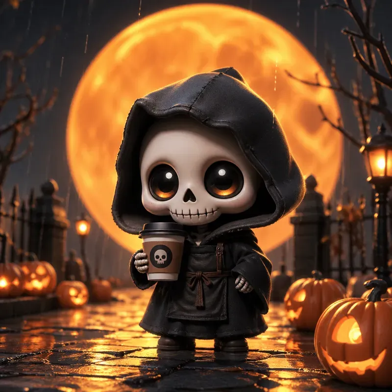 Cute Halloween Grim Reaper Characters