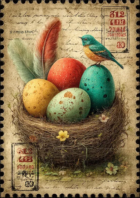 Vintage Spring Stamp Illustrations