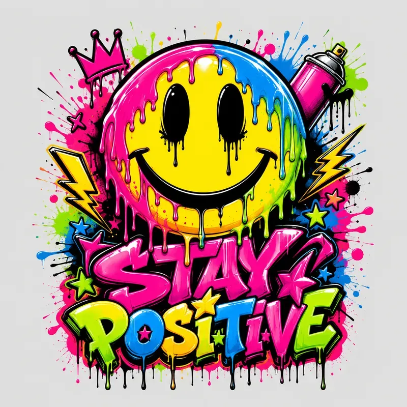 Neon Dripping Graffiti Tee Designs
