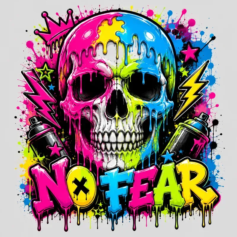 Neon Dripping Graffiti Tee Designs