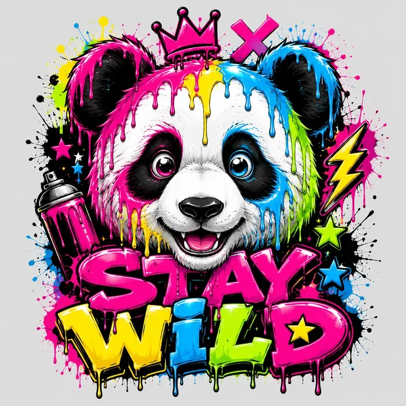Neon Dripping Graffiti Tee Designs