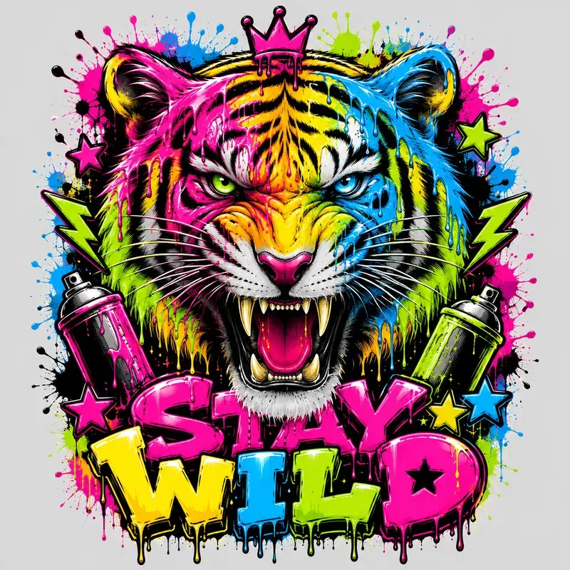 Neon Dripping Graffiti Tee Designs