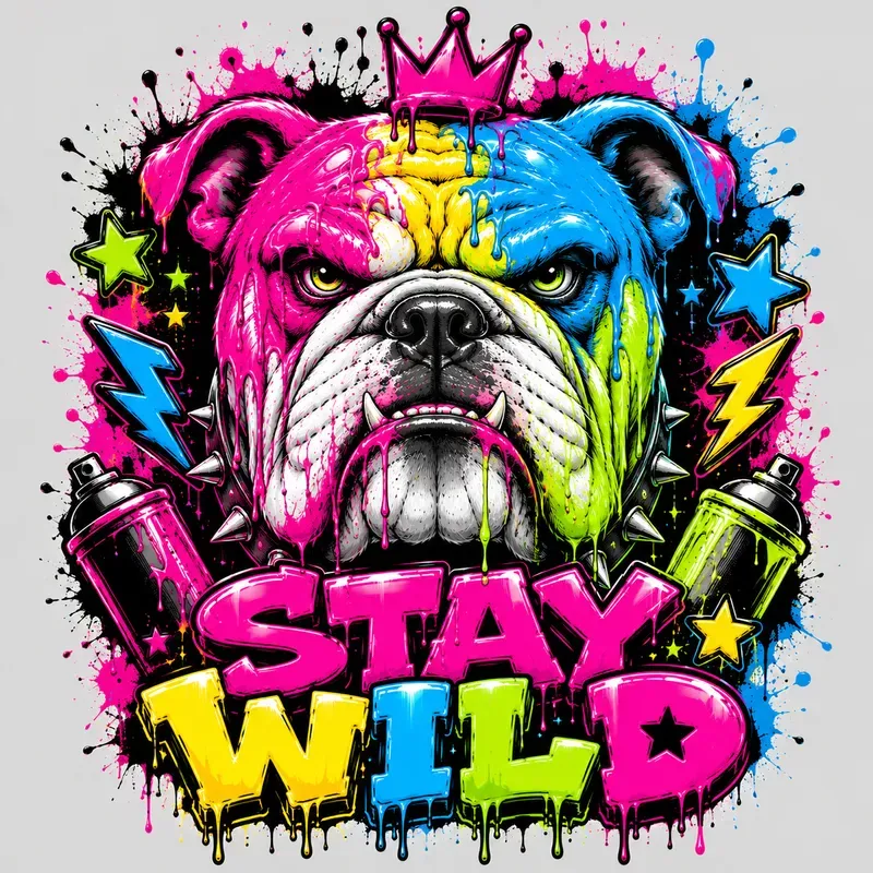 Neon Dripping Graffiti Tee Designs