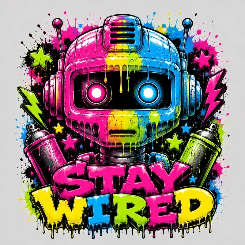 Neon Dripping Graffiti Tee Designs