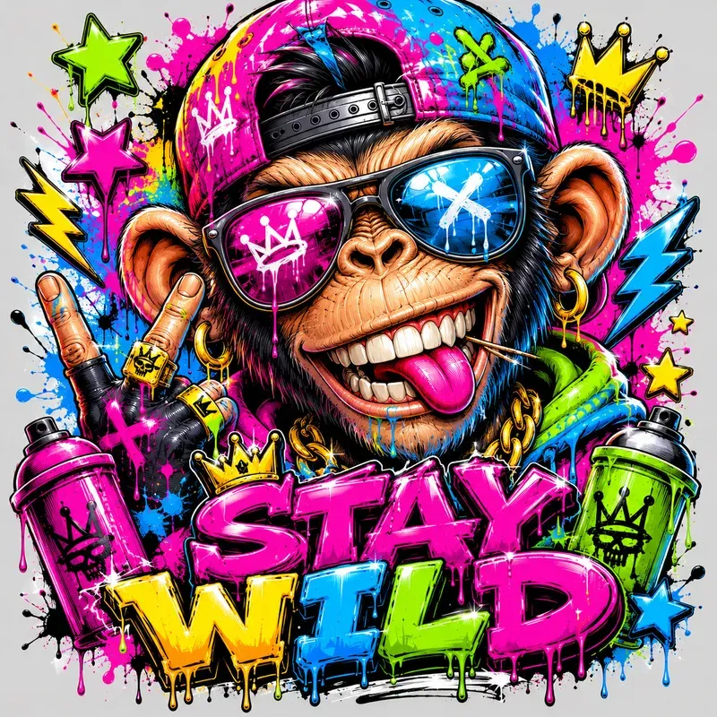 Neon Dripping Graffiti Tee Designs